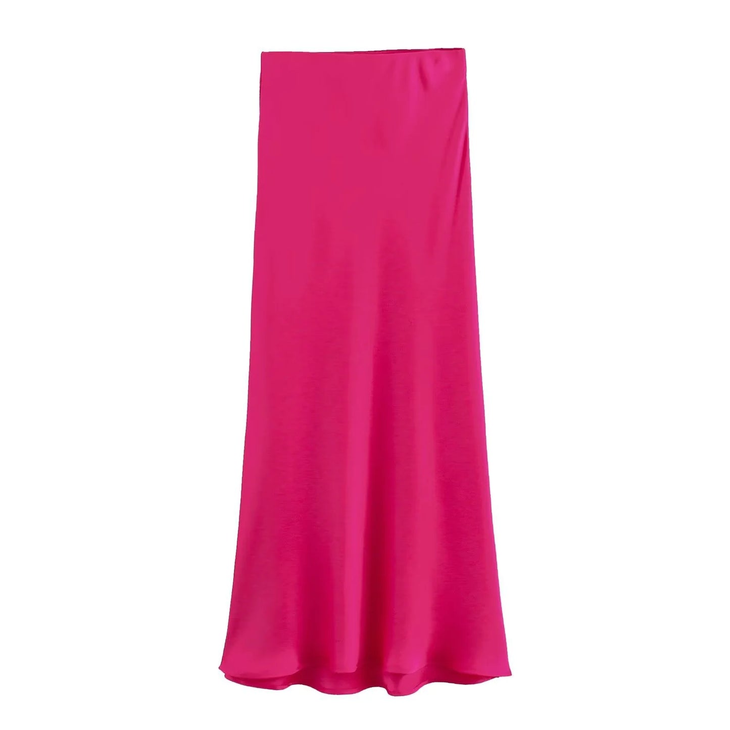 Satin High Waist A-Line Skirts