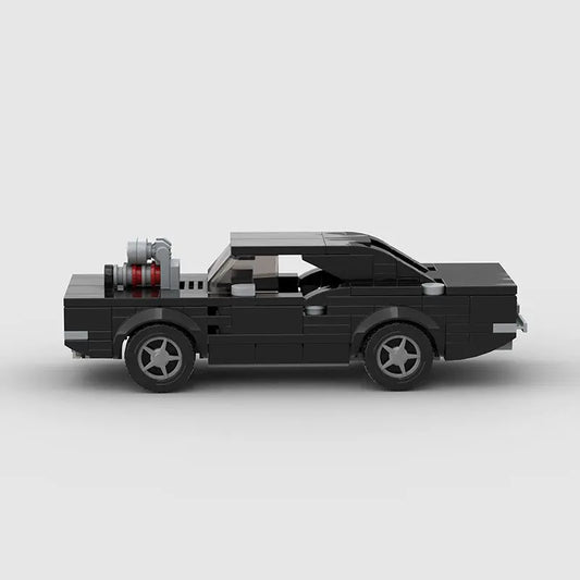 MOC Lego Black Model Building Blocks Muscle Car