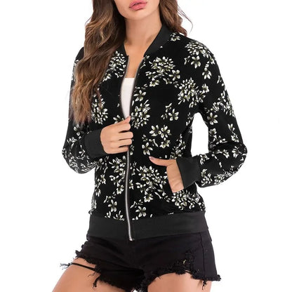 Retro Floral Bomber Jacket