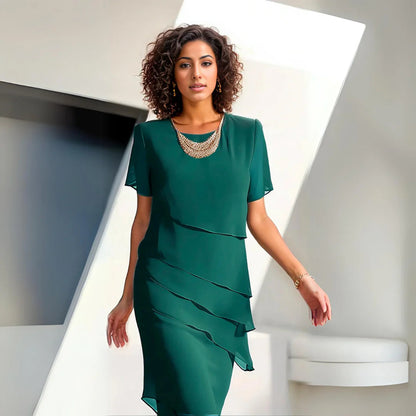 Chiffon Sheath Midi Dresses