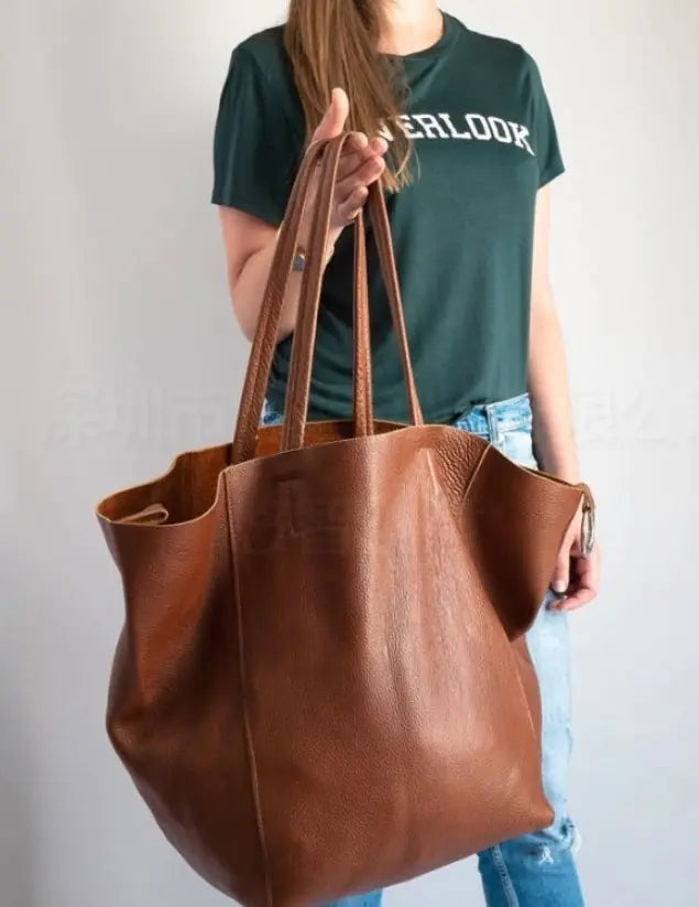 Large Vegan Leather Tote Bags