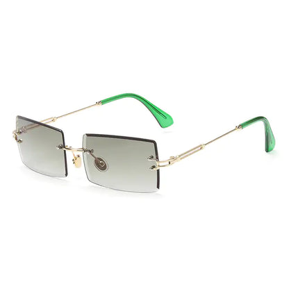 Rimless Small Rectangle Eyewear UV400 Sunglasses