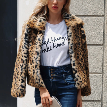 Leopard Faux Fur Teddy Coat