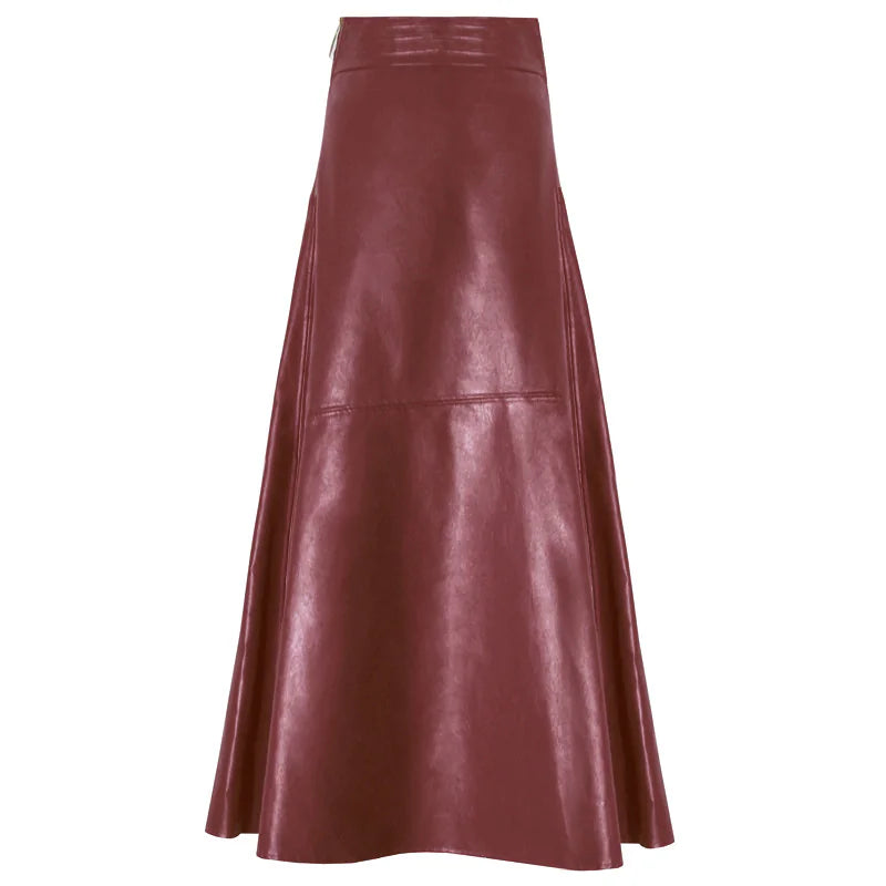 Chic Vintage Maxi Leather Skirts