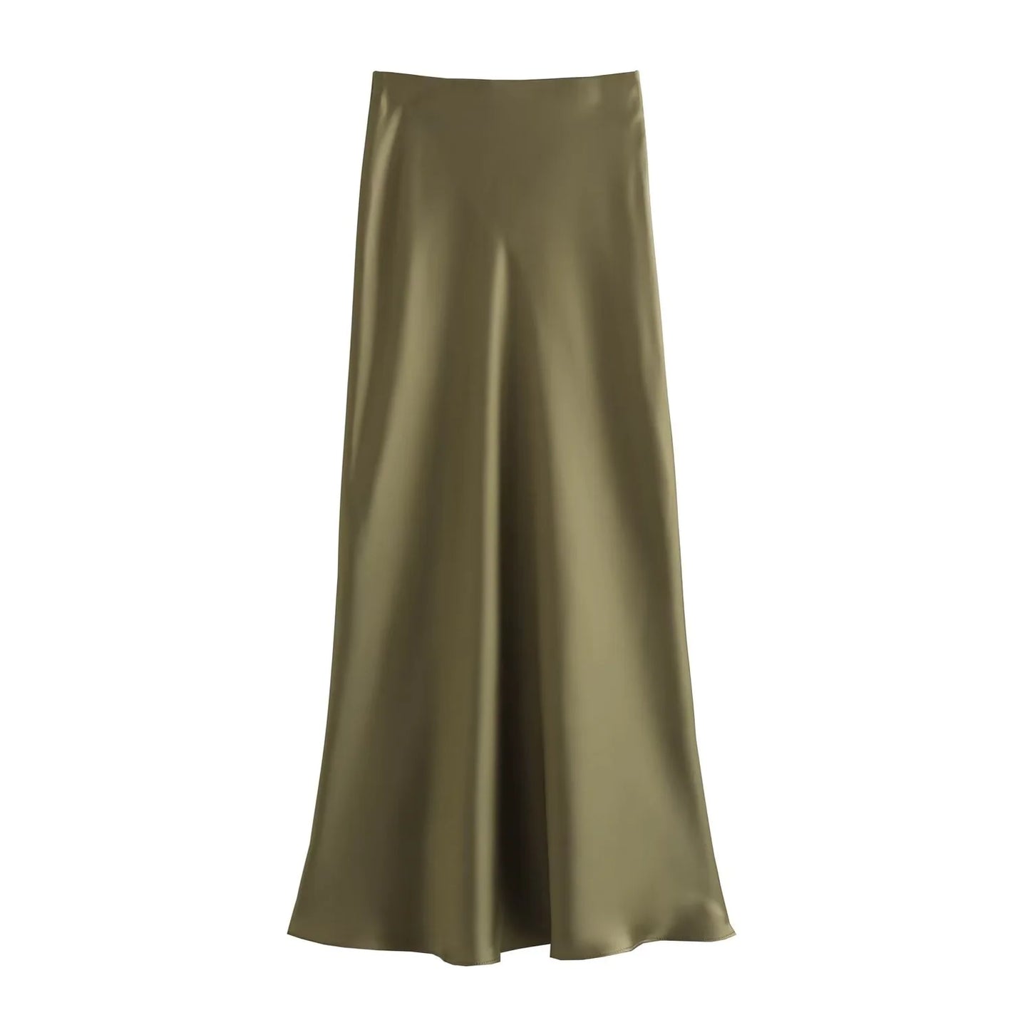 Satin High Waist A-Line Skirts