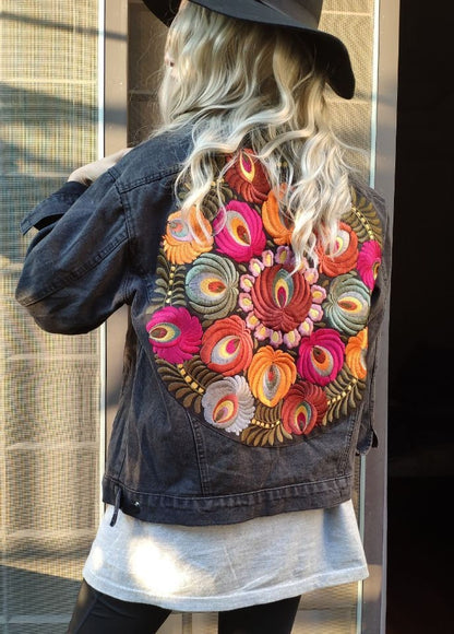 Boho Embroidered Denim Jacket