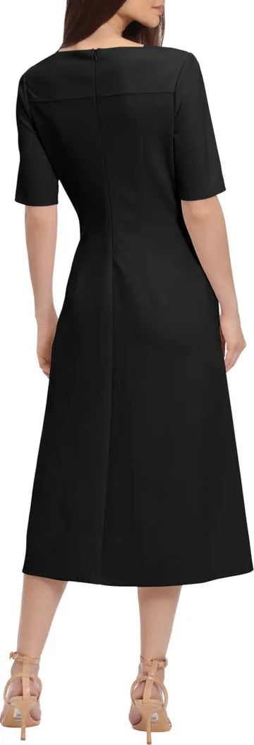 Maggy London Double Pleat A-Line Midi Dress