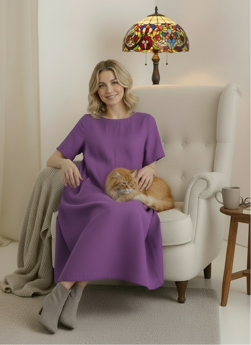 Plus Size Linen A-Line Maxi Dresses