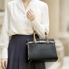 Birkin Inspired Genuine Leather Handbag - Dual Tone Snake Edition