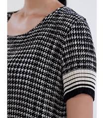 Houndstooth Pleated Midi Dress
