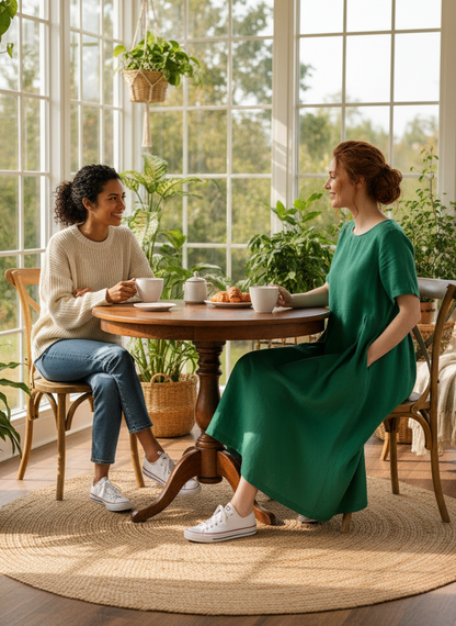 Plus Size Linen A-Line Maxi Dresses