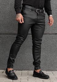 MACCO High-Stretch Vegan Leather Slim-Fit Jeans