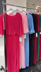 Valentina Ribbed Lightweight Pleated Maxi Dress
