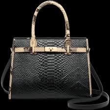 Birkin Inspired Genuine Leather Handbag - Dual Tone Snake Edition
