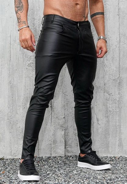 MACCO High-Stretch Vegan Leather Slim-Fit Jeans