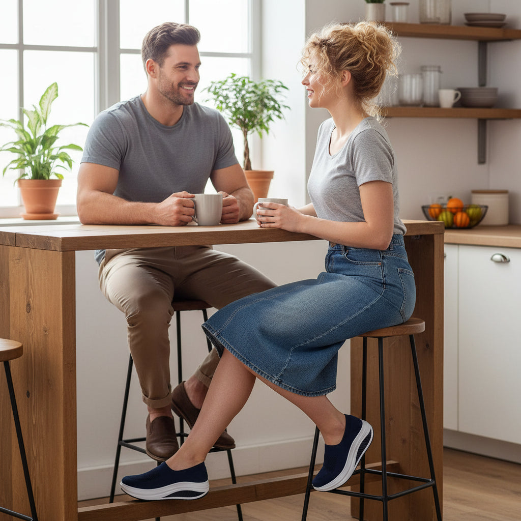 Rolling Sole Mesh Slip-on Platform Sneakers