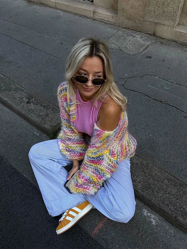 Rainbow Fluffy Cardigan