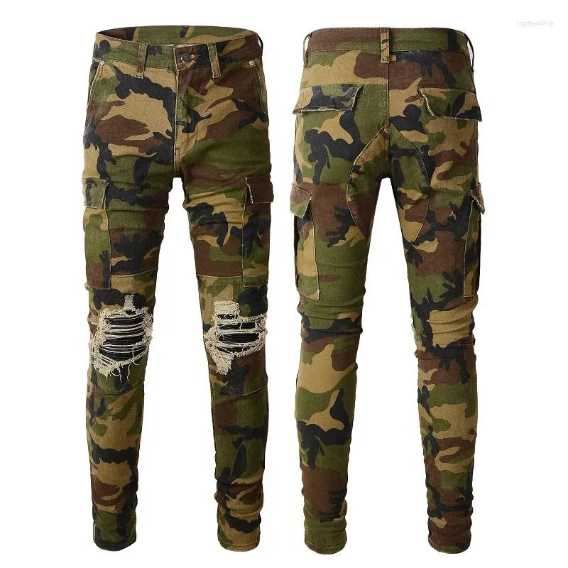 Camouflage Ripped Jeans