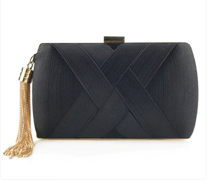 Satin Crisscross Evening Clutch