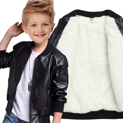 Ultimate Kids Leather and Fur Bomber Jacket