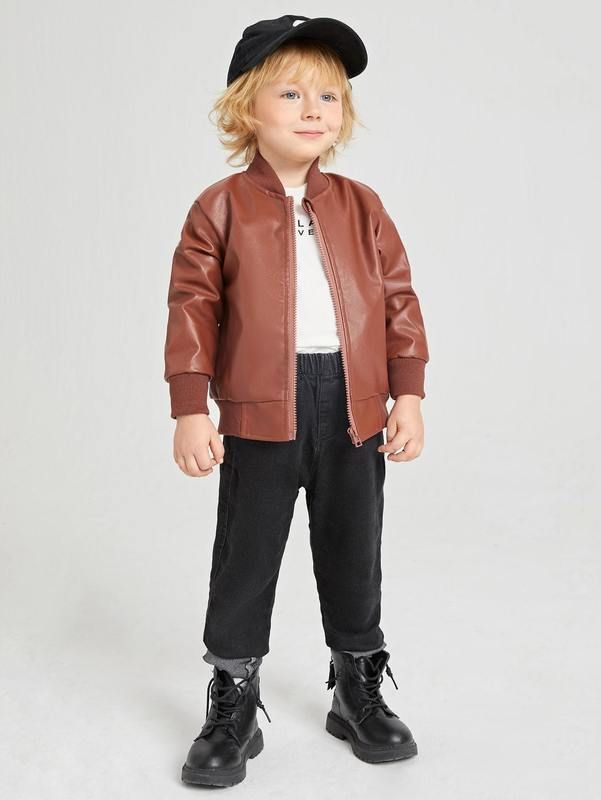 Ultimate Kids Leather and Fur Bomber Jacket