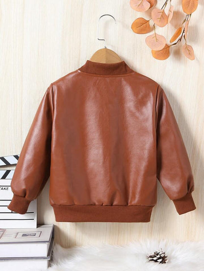 Ultimate Kids Leather and Fur Bomber Jacket