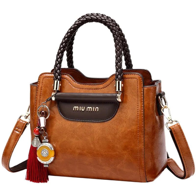 MIU MIN Leather Kelly Handbag