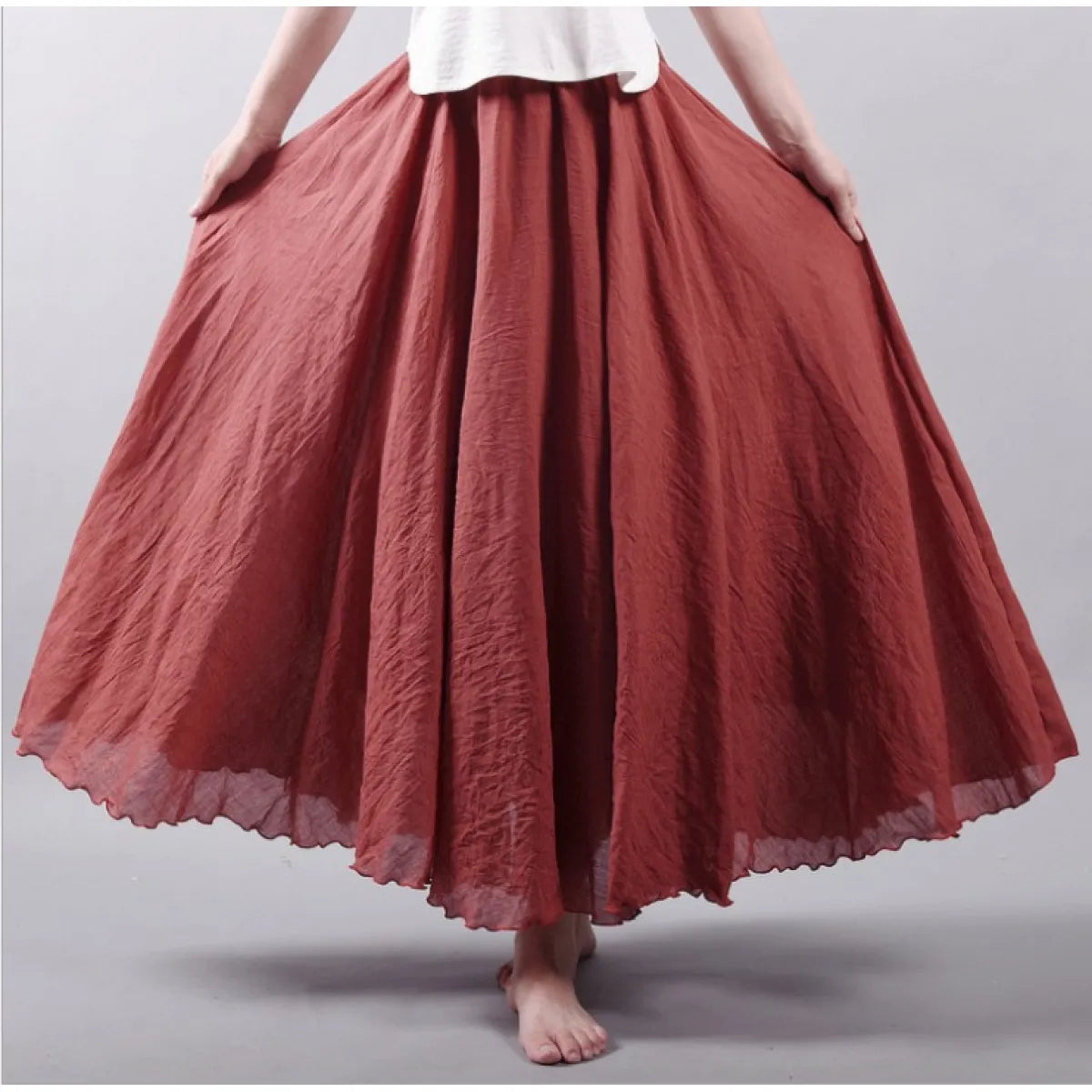 Mori Girl Cotton and Linen A-line Skirt