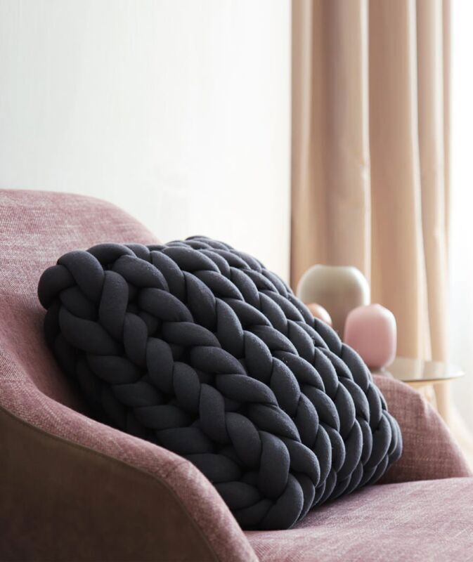 Chunky Handmade Wool Knitted Pillow