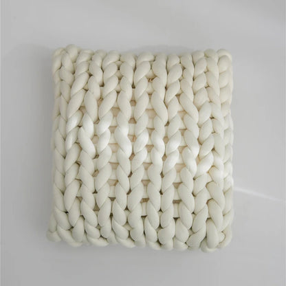 Chunky Handmade Wool Knitted Pillow