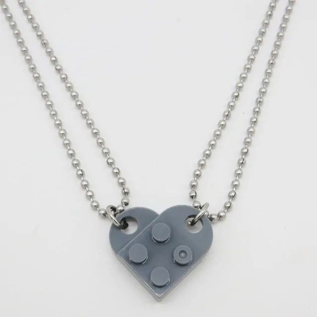 Heart Shaped Lego Pendant Necklaces