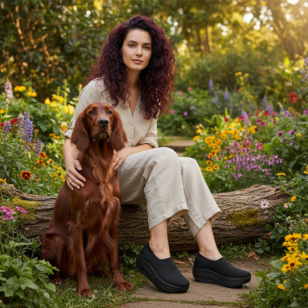 Rolling Sole Mesh Slip-on Platform Sneakers