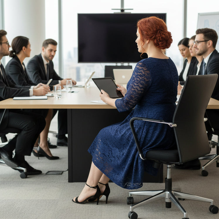 Chic Plus Size Lace Midi Dress