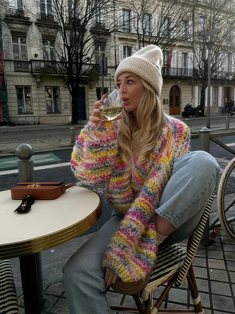 Rainbow Fluffy Cardigan