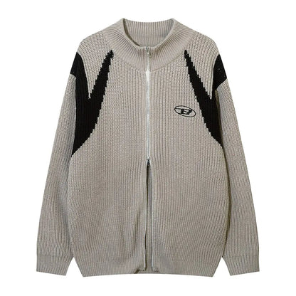 Hip Hop Double Zip Sweater