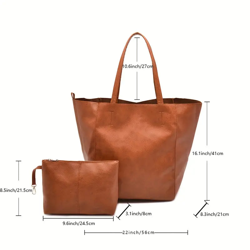 Large Vegan Leather Tote Bags