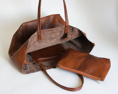 Large Vegan Leather Tote Bags