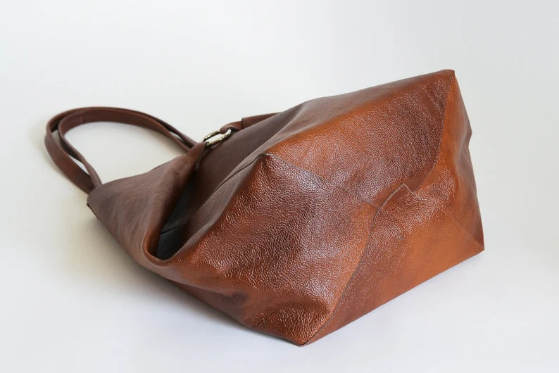 Large Vegan Leather Tote Bags