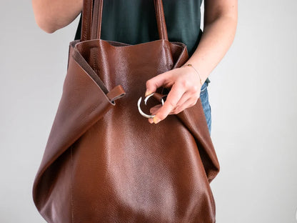 Large Vegan Leather Tote Bags