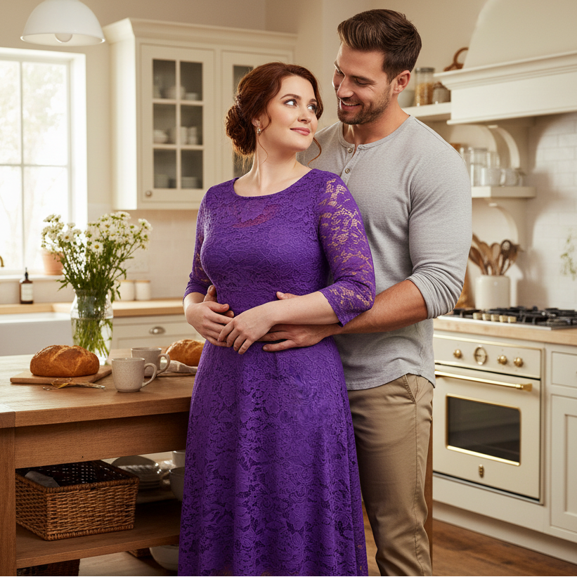 Chic Plus Size Lace Midi Dress