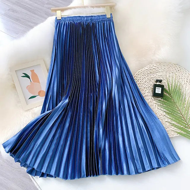 Satin Pleated Skirts