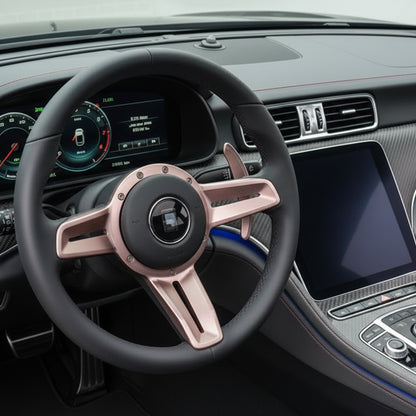 NARDI Universal Bronze Titanium Frame Black Leather Steering Wheel