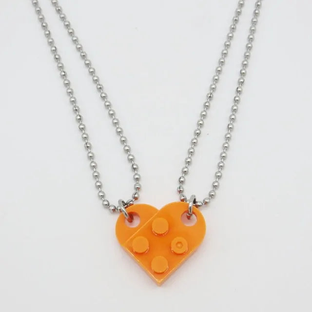 Heart Shaped Lego Pendant Necklaces