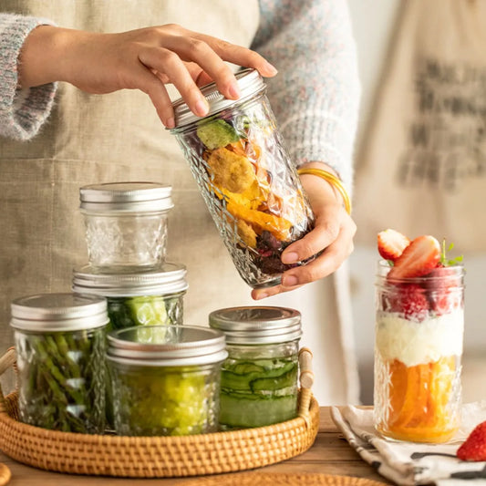 Diamond Transparent Glass Jars