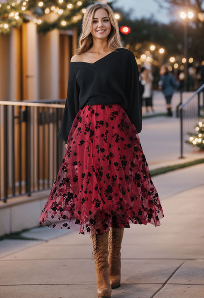 Mesh Floral Posy Skirts