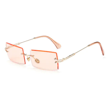 Rimless Small Rectangle Eyewear UV400 Sunglasses