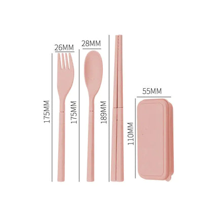 Travel Eco Wheat Straw Utensil Set