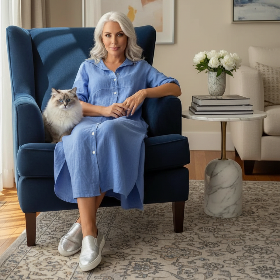 Plus Size Cotton Linen Shirt Dress