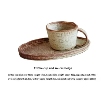 Handcrafted Japanese Pottery Coffee Cup Set