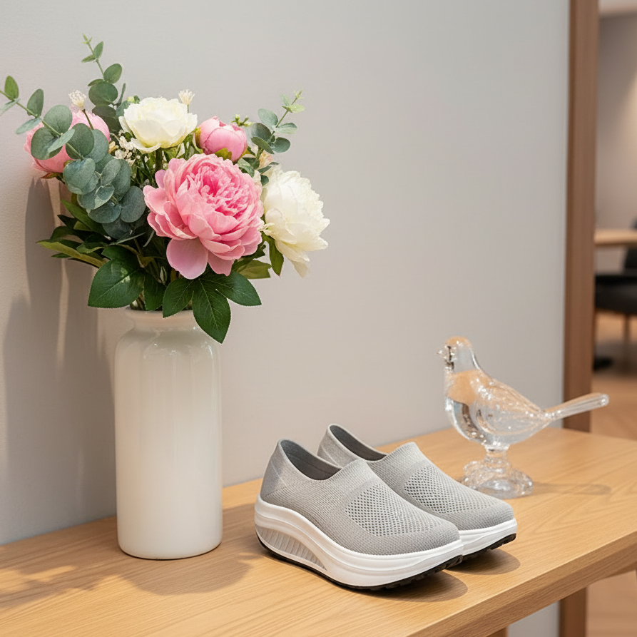 Rolling Sole Mesh Slip-on Platform Sneakers